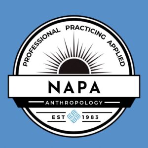 Professional Practicing Applied [Rayed Solar Motif] NAPA ANTHROPOLOGY ETS {NAPA Logo] 1983